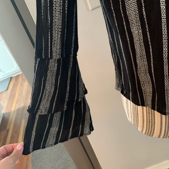 3/$20 Ivy + Main Black and white off shoulder striped blouse with flare long - Picture 2 of 5